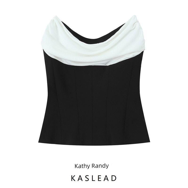 Kaslead New Arrival Women's Clothing Fashion Style Patchwork Fashion Graceful Tube Top Tops 2528777 800