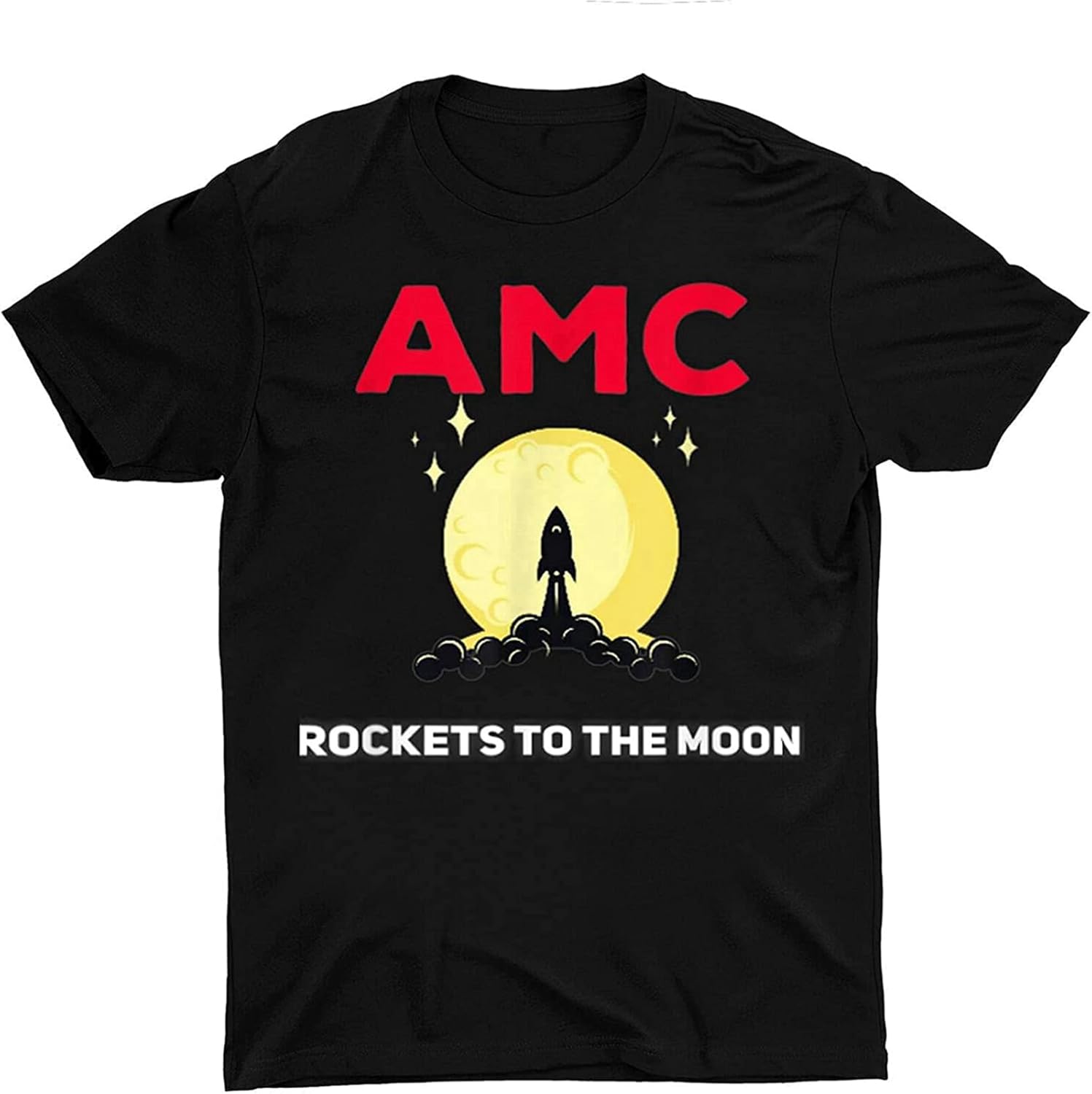 AMC Rockets to The Moon Stock Wallstreetbets T Shirt Black XXL чёрный