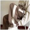 Vintage Comfortable  Wide Leg Pants for Women High Waist Patchwork Trousers