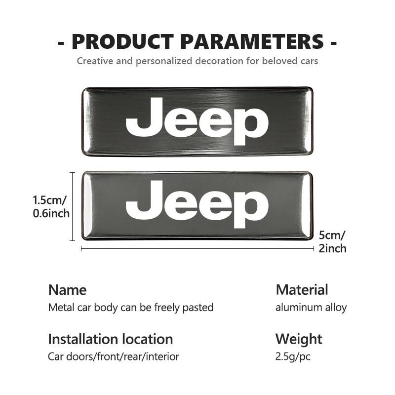 Car Trunk Body Sticker Aluminum Alloy Emblem Auto Stickers For Jeep Cherokee Wrangler JK Gladiator Compass Renegade Patriot AJT1
