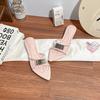 Summer new high-heeled slippers with pointed sandals women's fashion 2025 word with wedge sandals women's outer wear