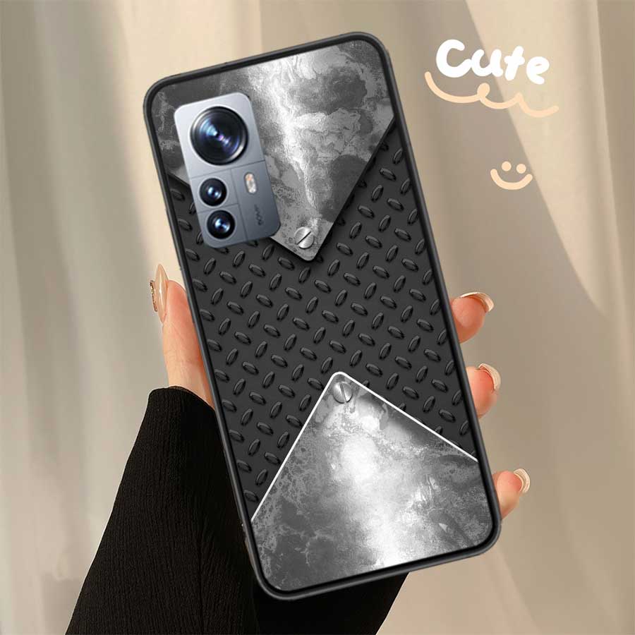 Brushed Metal Texture Steel Print Phone Case For Xiaomi Poco X7 X6 X5 X4 X3 GT NFC M4 M5 Pro 5G M3 Mi F6 F5 F4 F3 F2 F1 Capa Coq