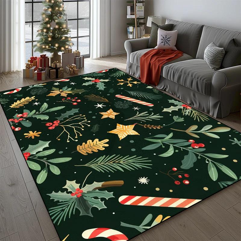 Christmas Cute Pattern Carpet for Living Room Home Decor Sofa Table Large Area Rugs Hallway Balcony Fluffy Mat Non-slip Doormat