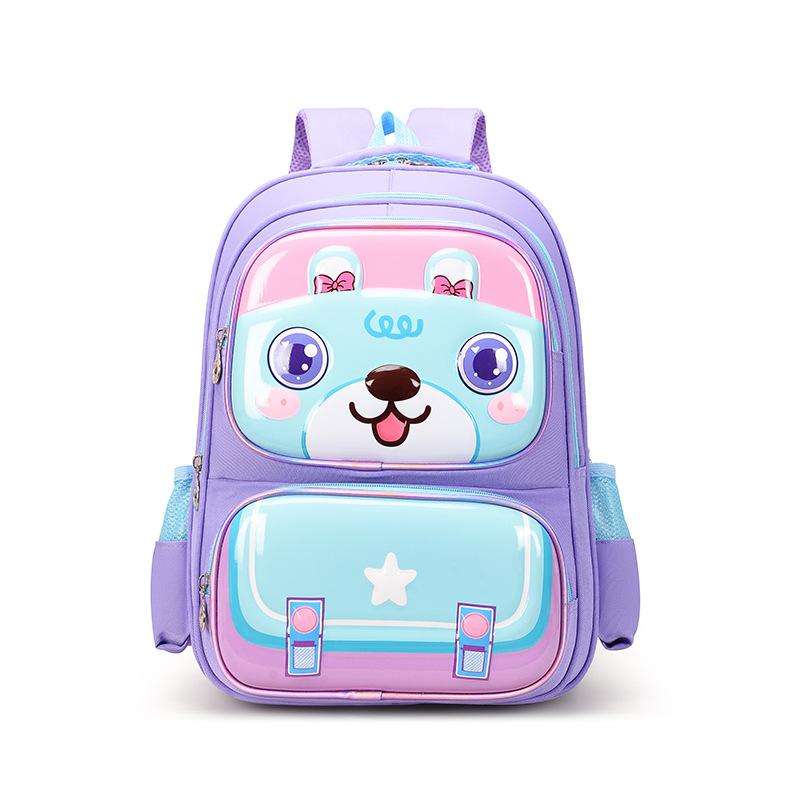 

Animal Cartoon Charming School Backpack For Kids With Ergonomic Design Comfort For Purple Bear