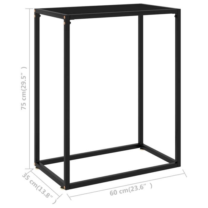 VidaXL Console Table Black 60x35x75 Cm Tempered Glass 322804