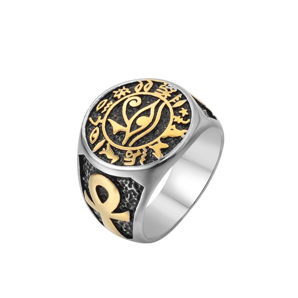 

Fashion Vintage Egyptian Eye of Horus Ring for Men Women Punk Stainless Steel Cross Amulet Rings Jewelry Gifts Dropshipping 10