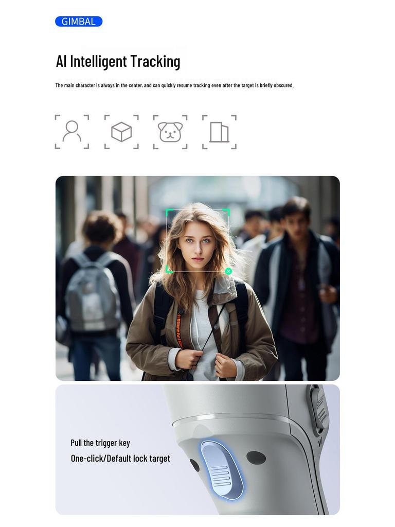 Three-Axis Smart Gimbal: Anti-Shake Stabilizer with Face Tracking for Mobile Live Streaming and Photography