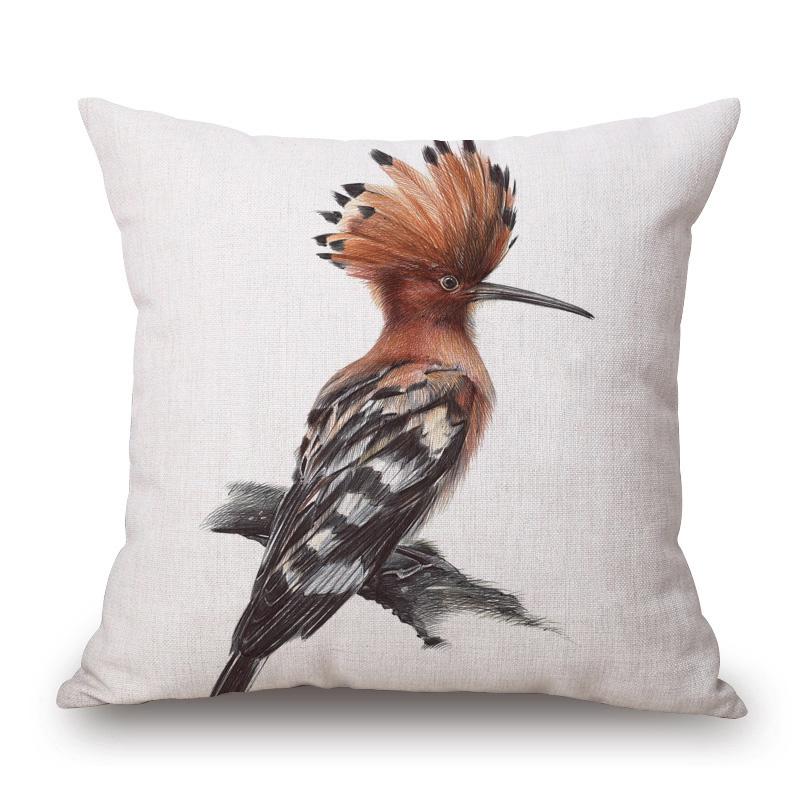 European Bee Eater Roller Bird Goldfinch Black Headed Bunting Kingfisher Drawing Print Decorative Cushion Cover Pillow Case