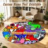 Round Rug Custom NameGarten of Banban Pattern Non Slip Carpet Home Floor Decor