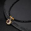 Natural Garnet Pendant Black Spinel S925 Sterling Silver Necklace Women'S Fashion Light Luxury Collarbone Chain
