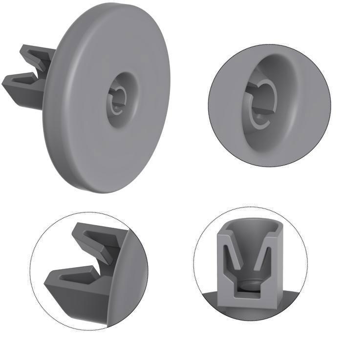 Universal Dishwasher Wheels Lower and Upper Baskets [Pack of 16] Replacement Parts Compatible with AEG Candy Electrolux Ikea