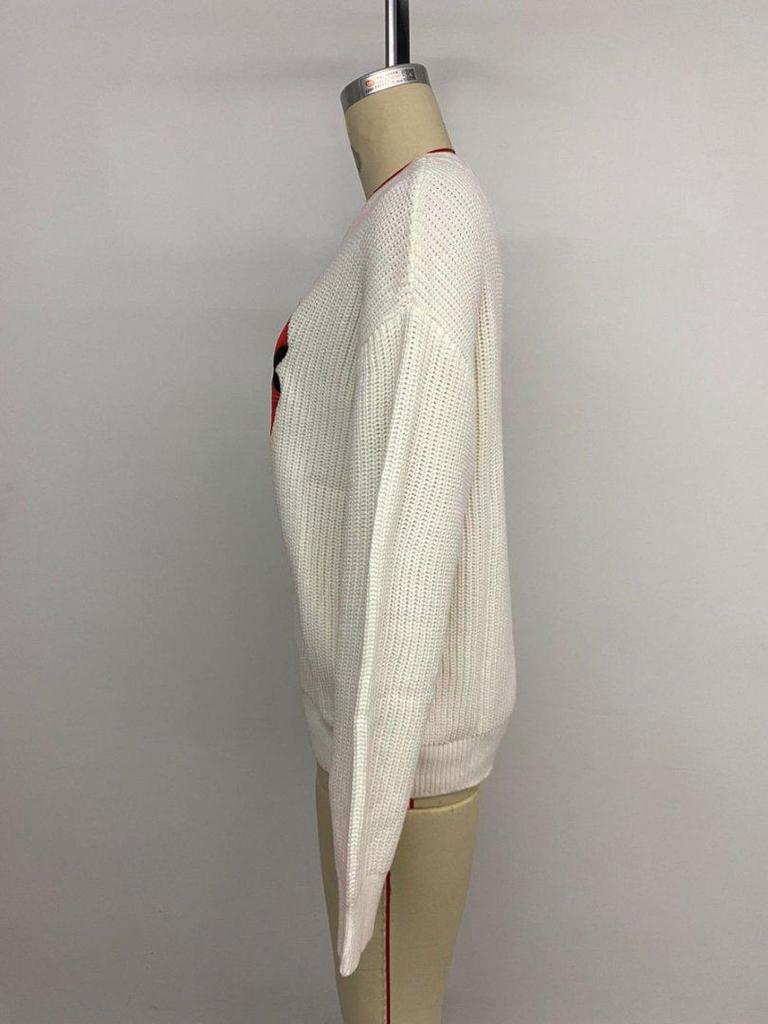 2025 Women's Winter Plaid Bow Round Neck Pullover Sweater