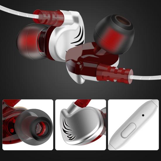 V11 Wired Earphone In-ear Mega Bass 3.5mm Sports Stereo Gaming Earbud with Microphone for Outdoor