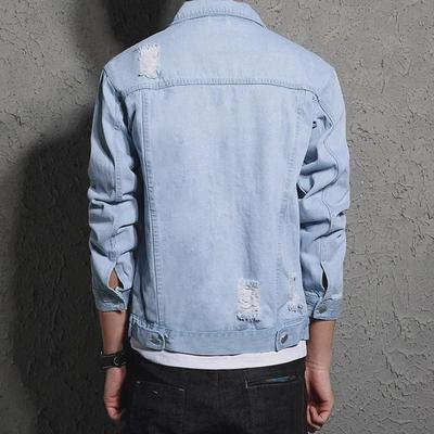 Men's Ripped Denim Jacket: Spring/Autumn Youth Classic Casual Fashion Coat