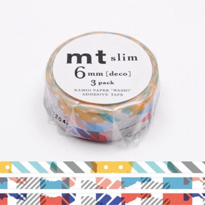 Masking Tape MT SLIM 6mm deco G 3 pièces