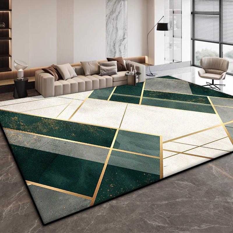 Modern Geometric Design Living Room Carpet Simple Decoration Bedroom Non-slip Large Rugs Office Coffee Tables Soft Mat Washable