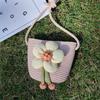 Handwoven Straw Bag Naked Bag Children's Flower Child Straw Bag Messenger Bag Cloud Bag Fashionable and Versatile