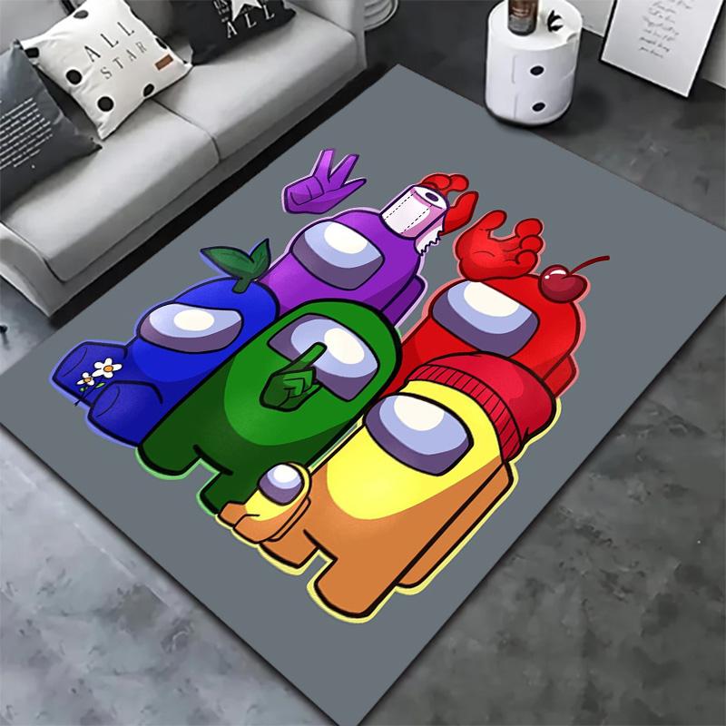 Among Us Teppich für Wohnzimmer Schlafzimmer Zuhause Sofadekoration, Kinder spielen Rutschfeste Bodenmatte