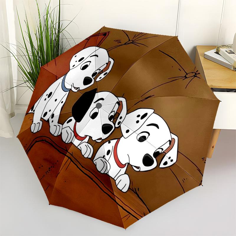 Dalmatians Themed Travel Umbrella-8 Ribs Automatic Opening and Closing, Portable Folding Design, Compact and Stylish Umbrella