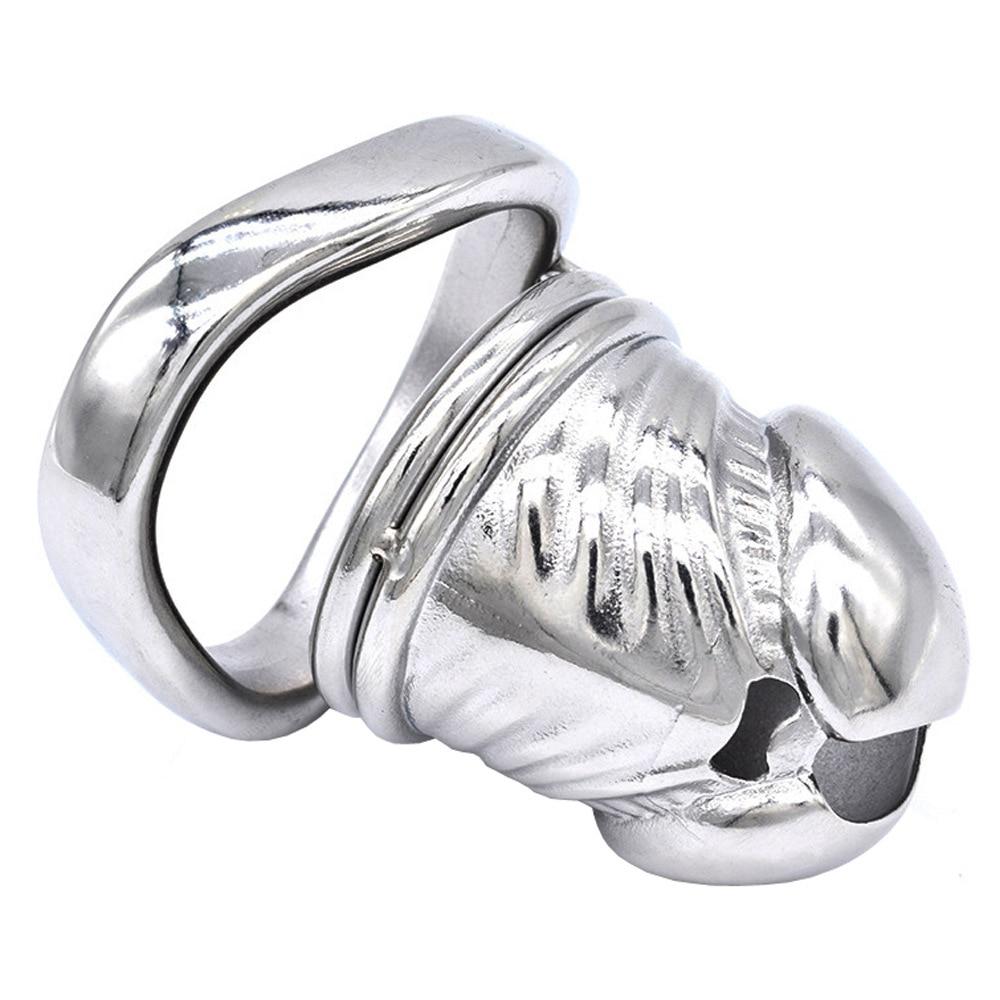 Stainless Steel Metal Chastity Lock CB Lock Cock Penis Cage Adult Sex Toys BDSM   Game Fetish Ball Stretcher Femdom Slave
