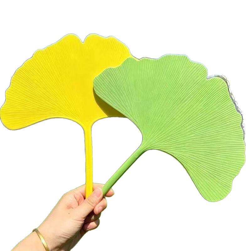 Durable High-Value Ginkgo Leaf Round Fan - Summer Essential for Students with Artistic Style