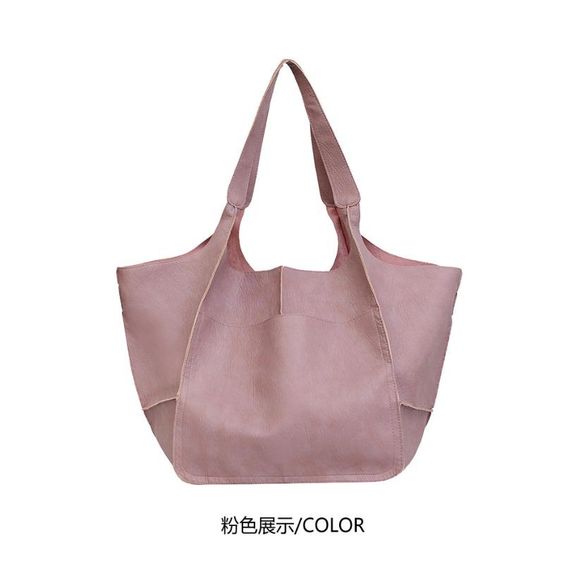 New Simple Wind Big Bag Soft Leather Large Capacity Shoulder Portable Tote Bag Wind Women's Bag