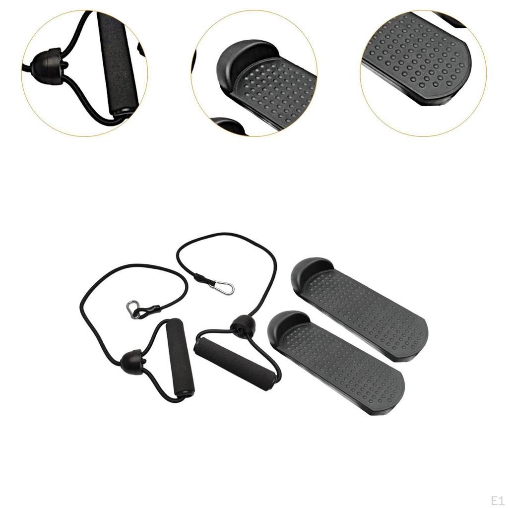 2 Pieces Stair Stepper Pedals Elliptical Machine Foot Accessories with Pull Ropes for Gym