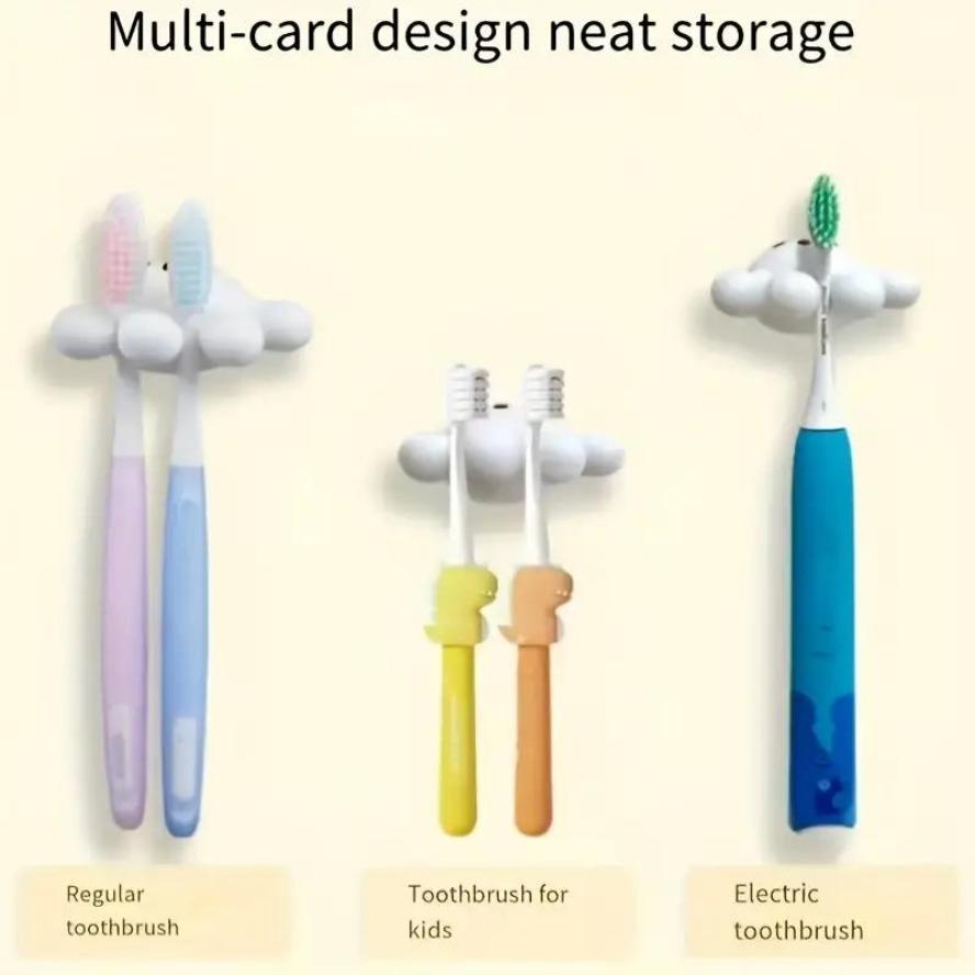 Cartoon Palm Tree Suction Cup Bathroom Waterproof Toothbrush Towel Rack Multifunctional Data Cable Storage Hook