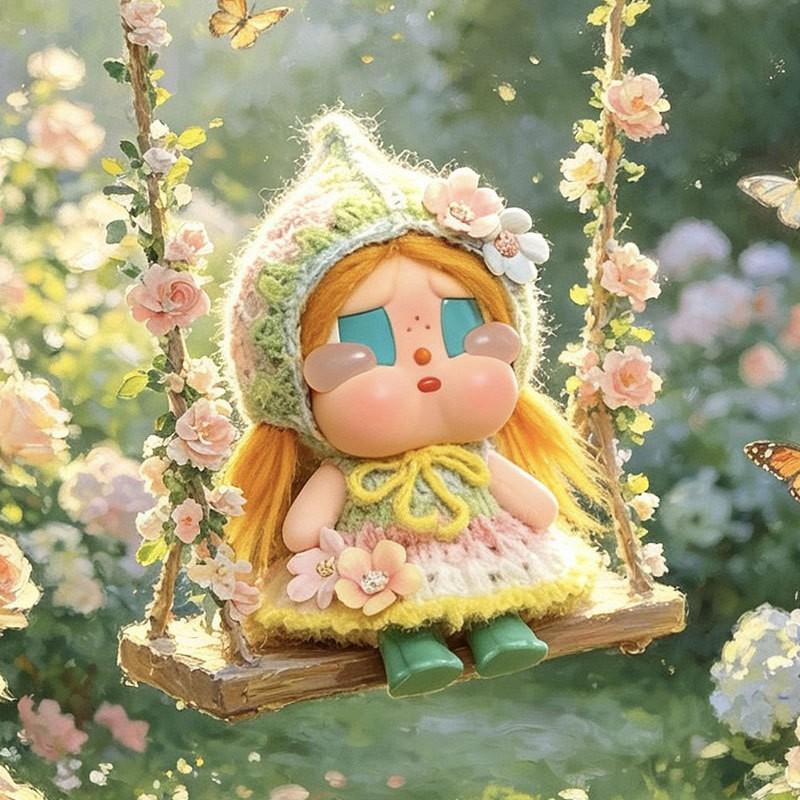 15cm Doll Clothes Set Knitted Vacation Dress With Headpiece Crybaby Style Dolls