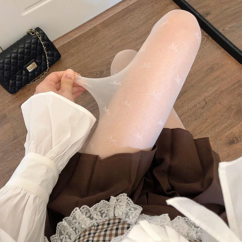 Frühlings-/Sommer Damen Glitzernde Perlmuttfarbene Strumpfhose mit Sternmuster