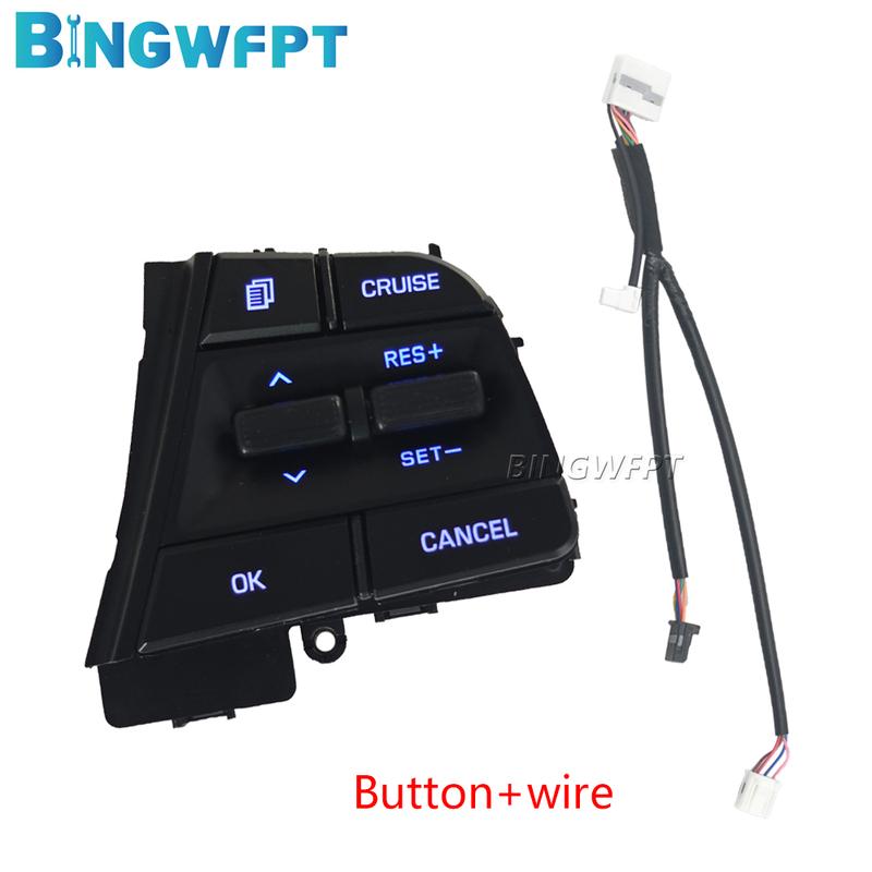 High Quality Steering Wheel Button + Wire For Hyundai Accent 1.6L 2019 - 2022 Cruise Control Switch