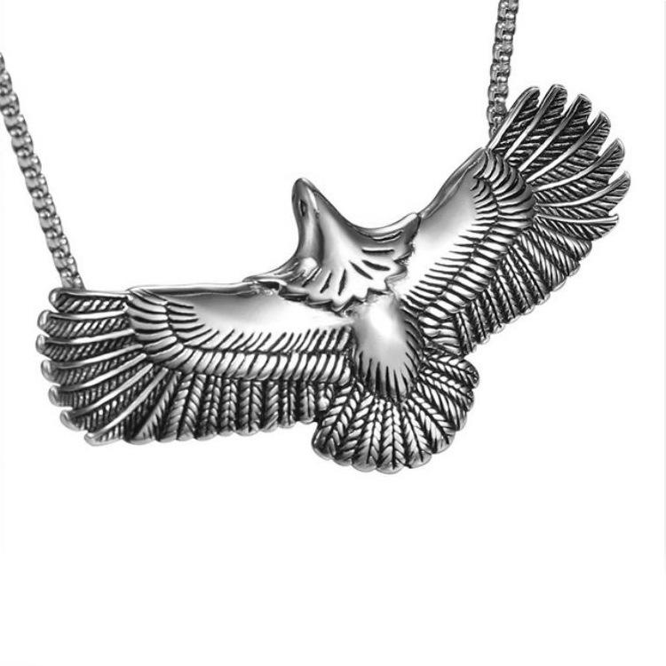 Personalized Retro Angel Wings Men's Titanium Steel Pendant Necklace
