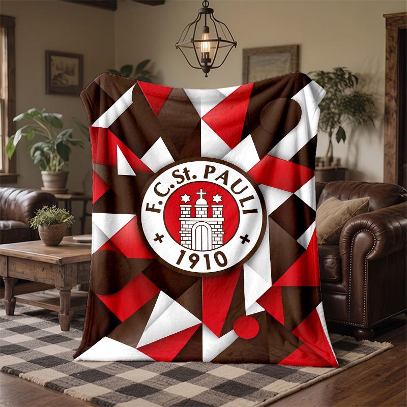 FC St. Pauli Football Print Flannel Blanket Soft Warm Sofa Bed Throw Blanket For Home Office Bedroom