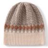 Women's 100% Pure Cashmere Color Block Knitted Hat with Ear Protection - New Fashion, Warm & Cozy