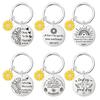 Cute Mobile Phone Lanyard Chain Sunflower Pendant Metal Stainless Steel Keychain Encouragement Message Pendant Charm Men Women