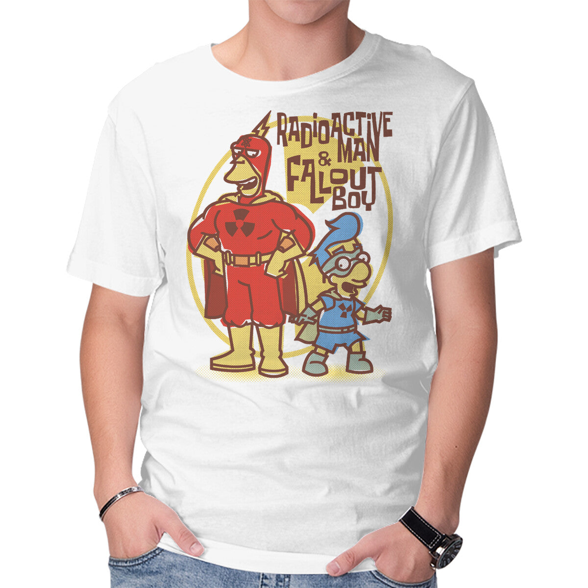 Unisex Crew Neck T-Shirt Radioactive Squad Graphic Short Sleeve Casual Tee XXXL
