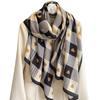 Double Side Imitation Cashmere Scarf Winter Women's Love Heart Plaid Ladies Long Thickened Warm Knitted Scarf Hijab Stole