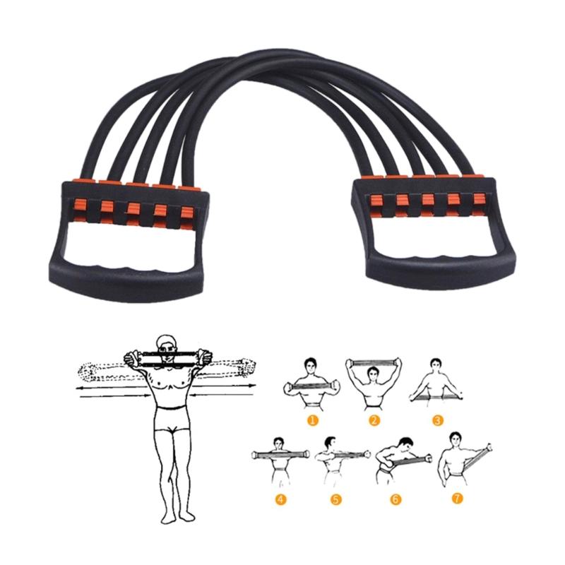 Chest Arm Expander Chest Expander Fitness Adjustable 5 Tube Chest Expander Muscle Pull Exerciser Chest Expander Puller