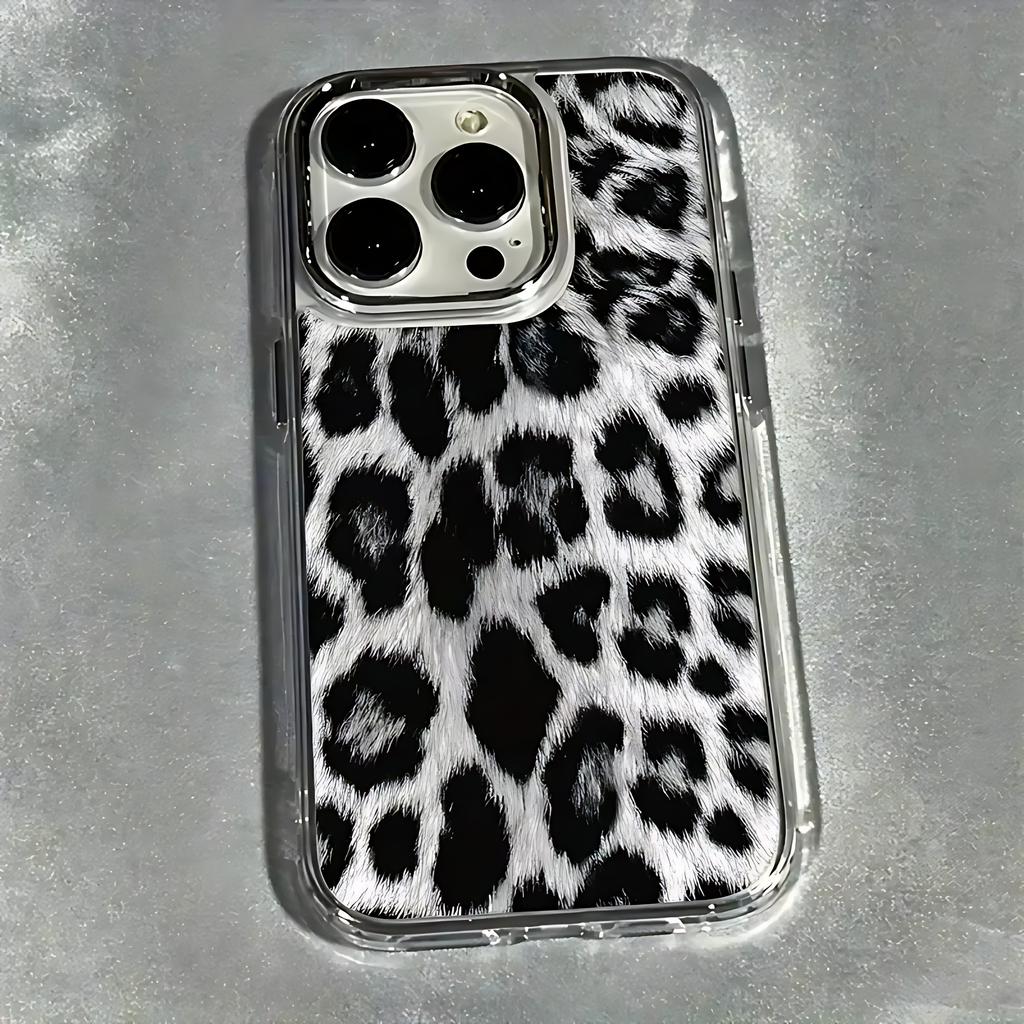 Black Leopard Print Clear Phone Case For iPhone 17 16e 16 15 14 13 12 11 Mini Pro Max X XR XSMAX 8 7 Air Plus Transparent Cover