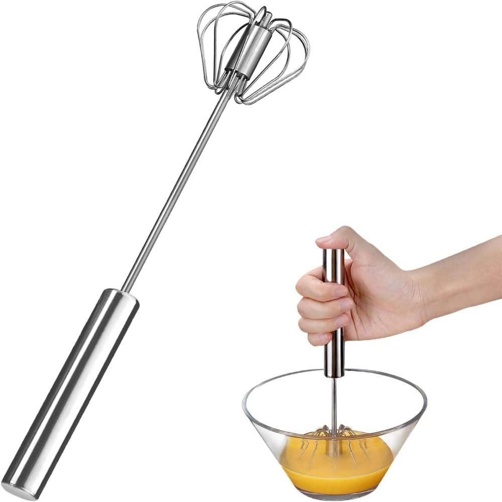 Upgraded Egg Whisk Hand Push Semi Automatic Whisk Durable Rotary Whisk Blender Baking