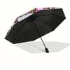1pc Hawaiian Floral Hello Kitty Umbrella with Plastic Handle,Suitable for All Seasons Home Travel Outdoor UmbrellaSanlio073