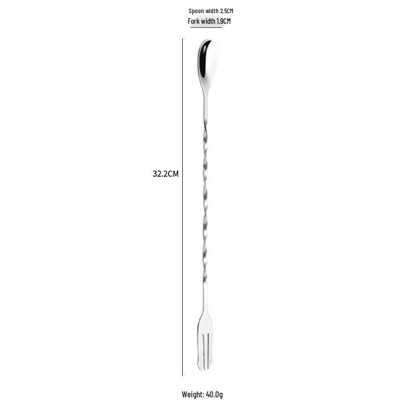 Stainless Steel 410 Double-Headed Long Handle Cocktail & Milk Tea Mixing Spoon