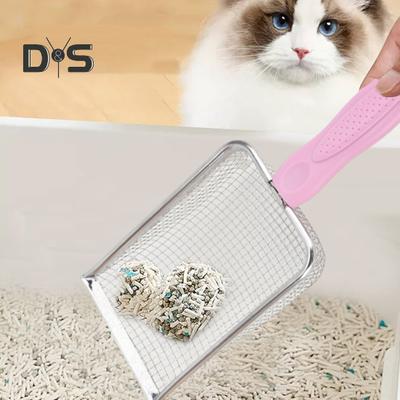 Paletta per lettiera per gatti in acciaio inox, paletta profonda, paletta a maglie, paletta antiaderente per setacciare le feci, sollevatore per feci di gattini per lettiera
