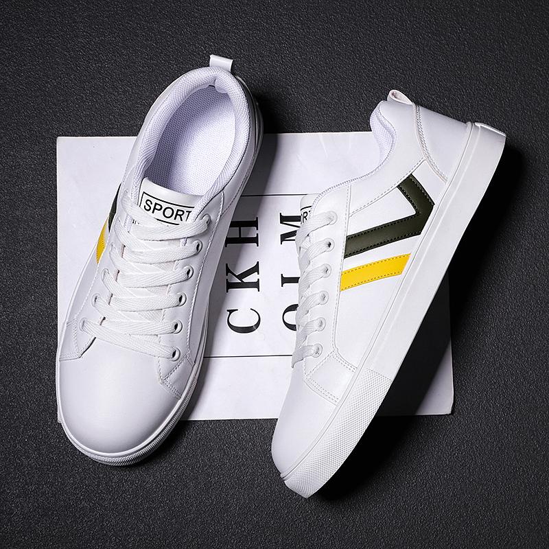 Men Sneakers Casual Shoes Men Flats  Hombre Lightweight Pu Leather Breathable Shoe Mens White Sports Tenis Shoes