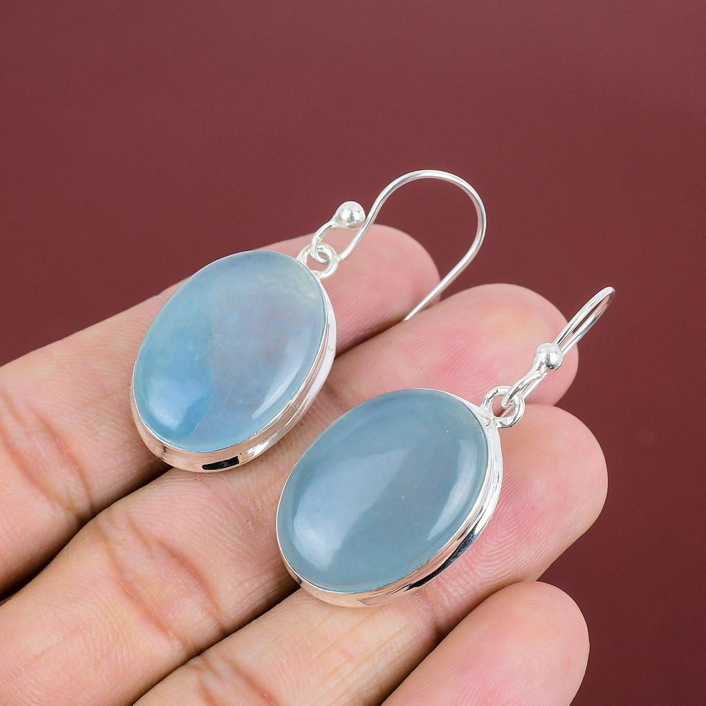 Aquamarine Earring Natural Gemstone Jewelry Unique Style Earrings 925 Sterling Silver Earring Handmade Earring Aquamarine Jewelry For Gifts