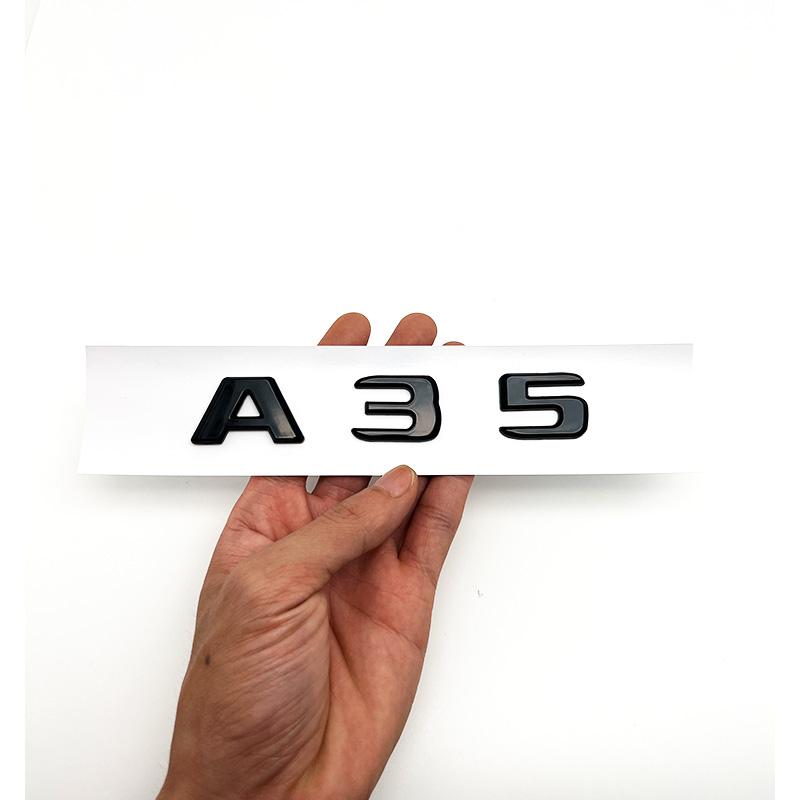 

3D ABS Black A35 A45 A160 A180 A200 A250 Logo Letters 4MATIC Badge Car Rear Star Sticker AMG Emblem For Mercedes Benz W176 W177 Glossy Black