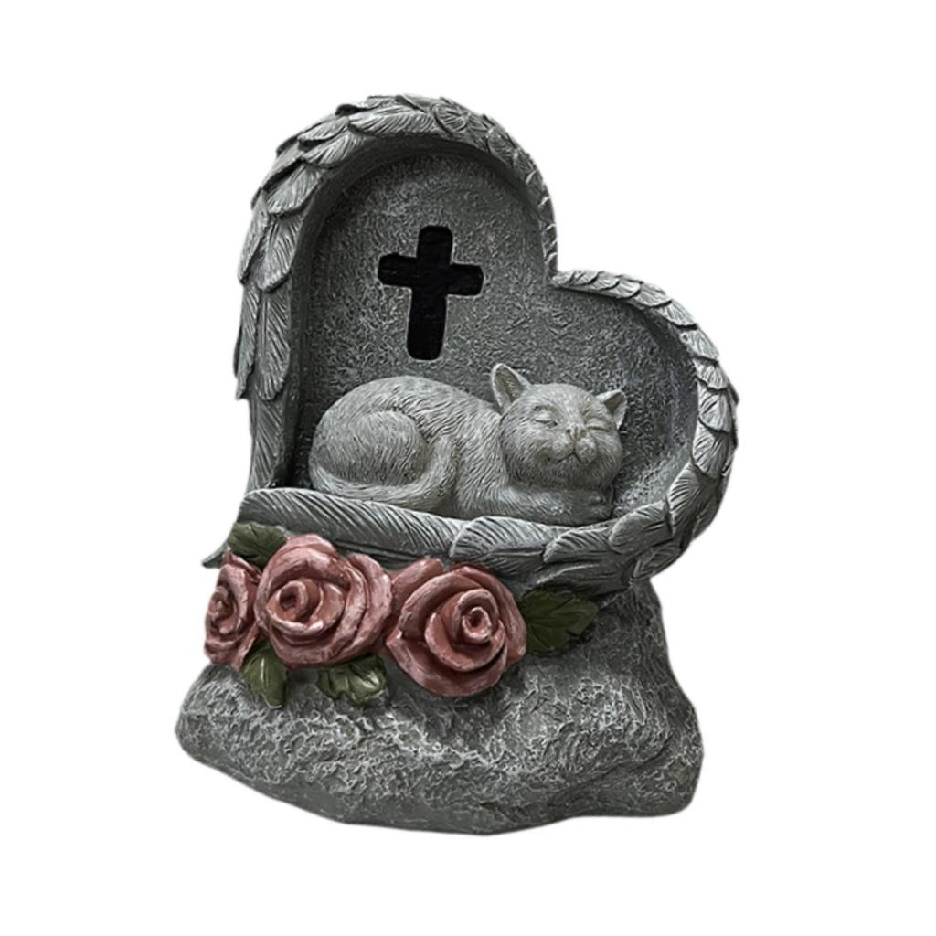 Small Animal Monumen Yard Decoration Compact Memorial Gifts Waterproof Outside Loss of Pet Gift Sola Powered Pet Grave Marker