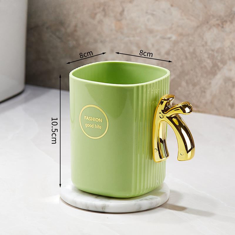 

Бытовые чашки для полоскания рта для пары, чашки для умывальника, студенческие стаканчики для зубов с ручками K зелёный