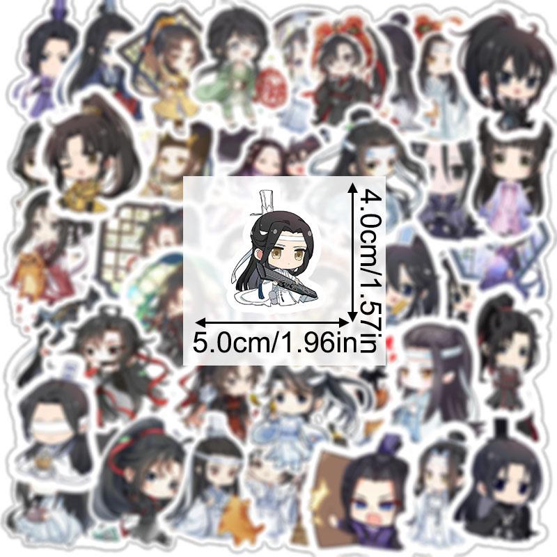 50Pcs Mo Dao Zu Shi (Grandmaster of Demonic Cultivation) Anime Stickers - Wei Wuxian DIY Stickers - Suitable for Skateboards Mobile Phones and Toys