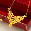 Floral Bow Imitation Gold Necklace for Women - Elegant Wedding and Fashion Jewelry